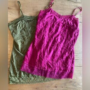 Coldwater Creek Green and Pink Camisoles women’s small‎ Preloved